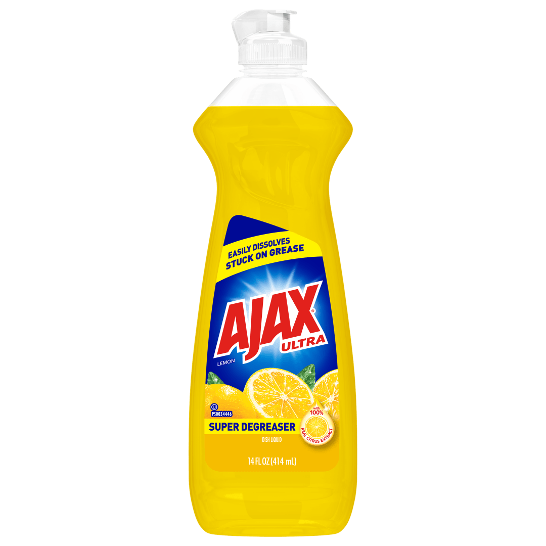 Ajax Ultra Super Degreaser Liquid Dish Soap, Lemon - 14 Fluid Ounce
