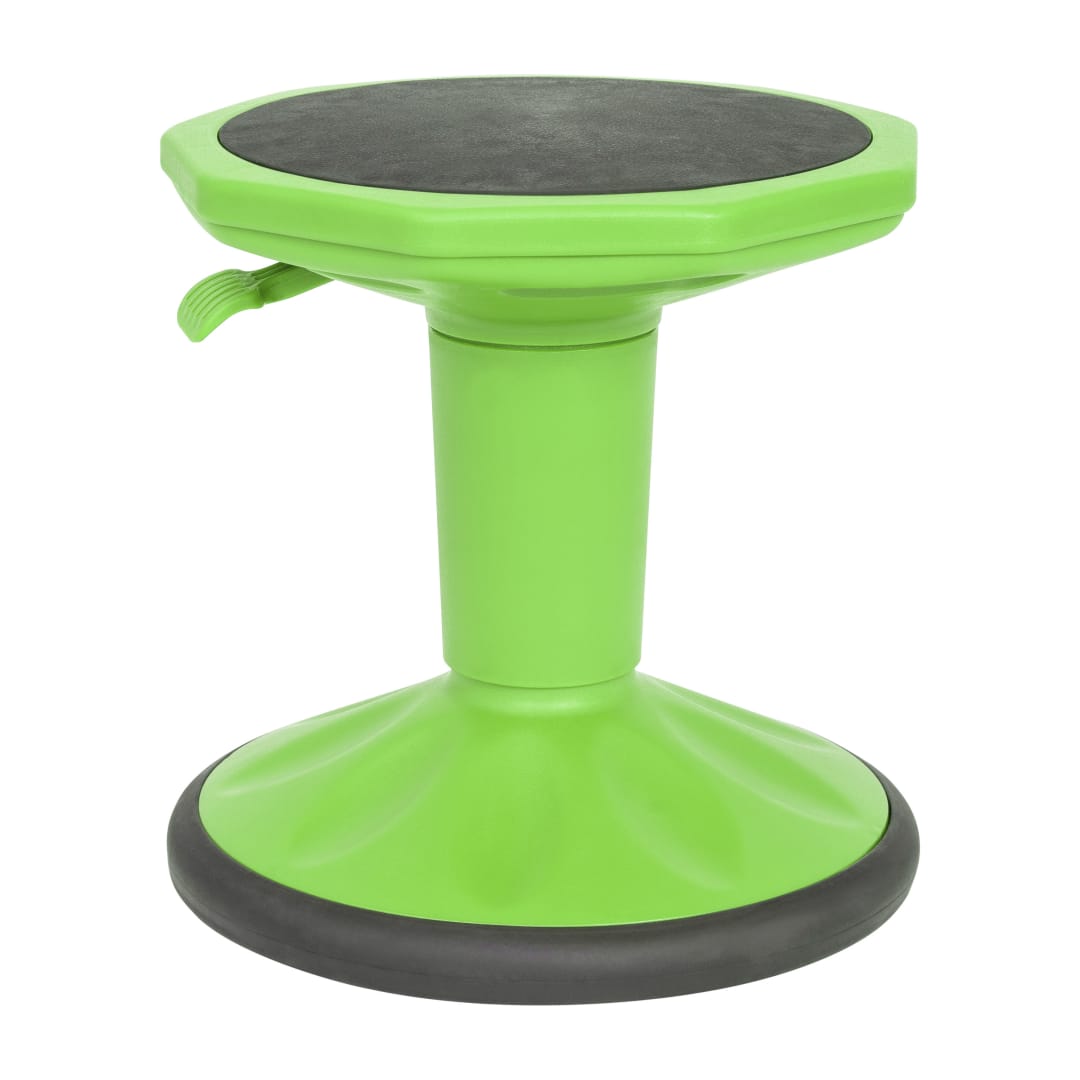 Carter Adjustable Height Kids Flexible Active Stool for Classroom and Home with Non-Skid Bottom in Green, 14" - 18" Seat Height