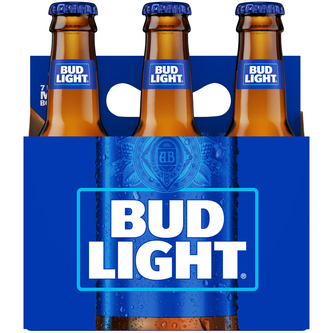 Bud Light American Lager Beer 6 pack, 7 fl oz Mini Bottles