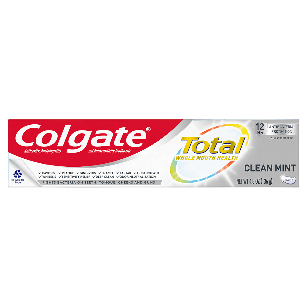 Colgate Total Clean Mint Toothpaste, for Sensitivity and Whitening, 4.8 Oz