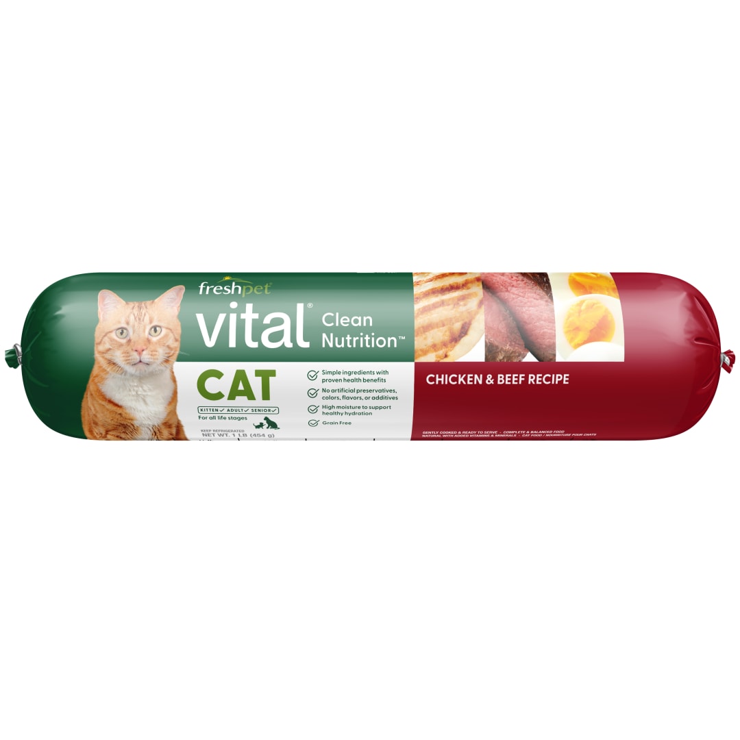 Freshpet Vital, Fresh Cat Food, Chicken & Beef Recipe Roll, 1 lbs.