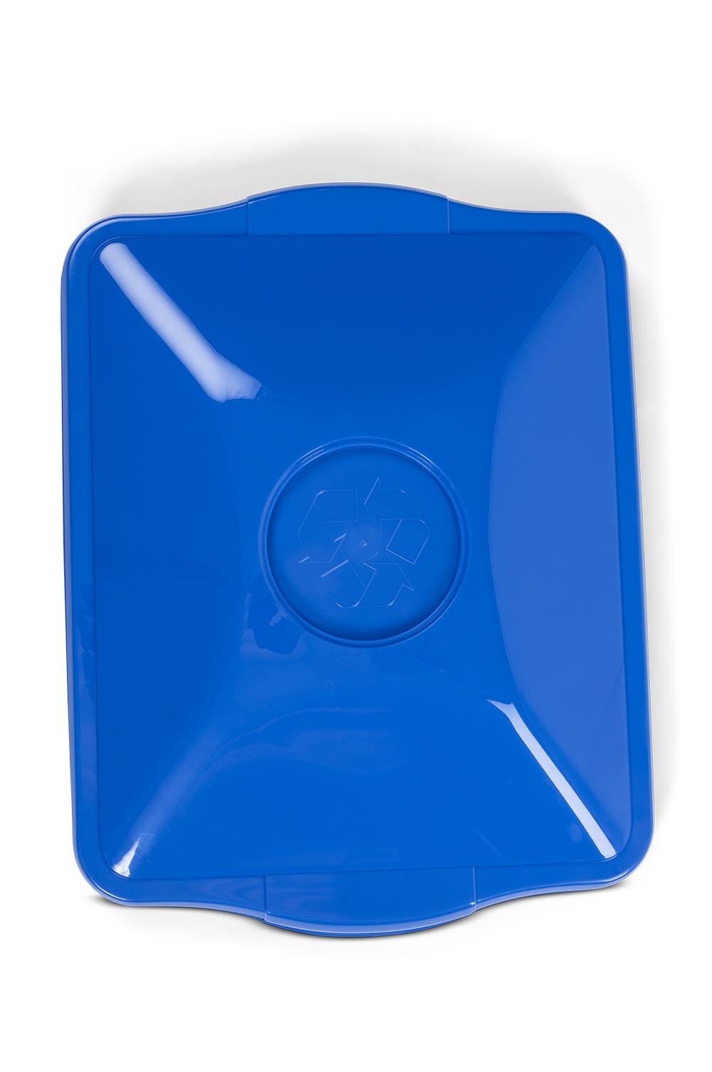 16 Gallon Blue Rectangular Solid Recycling Bin Lid