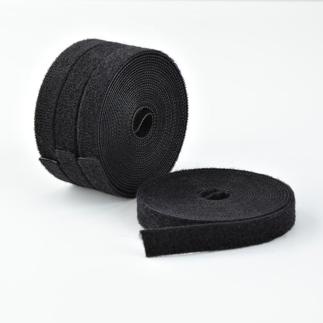 4x 15ft (60ft) Hook and Loop Roll, 1/2" Wide, Black