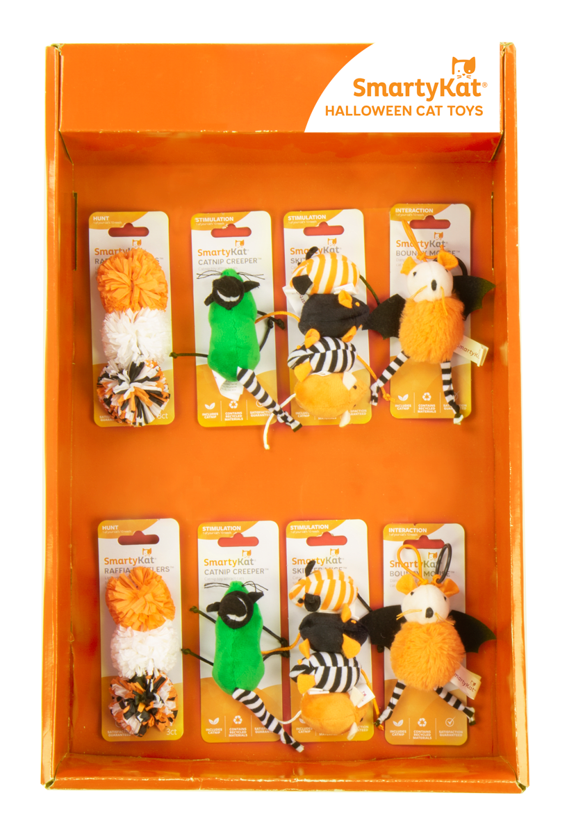 SmartyKat Skitter Mice Plush Halloween Catnip Cat Toy Shipper (Display)