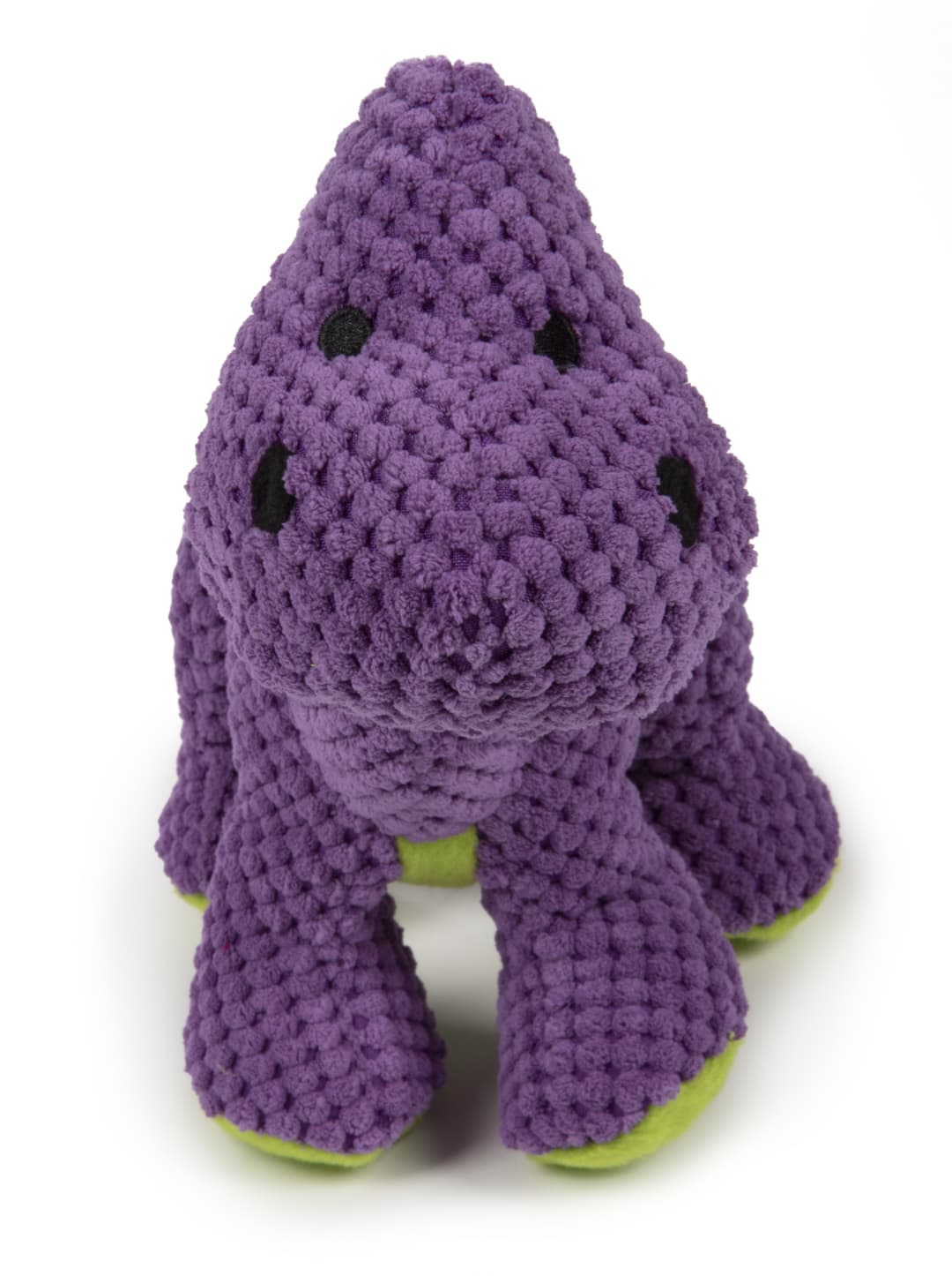 goDog Dinos Bruto Checkers Squeaky Plush Dog Toy With Chew Guard Technology, Purple, Large
