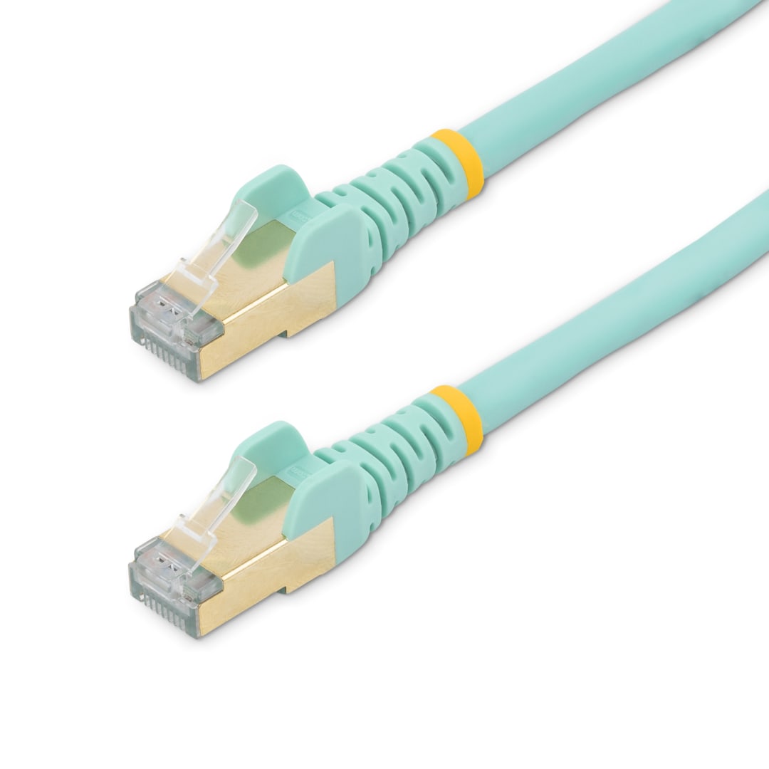 1m Aqua Snagless Cat6a Patch Cable