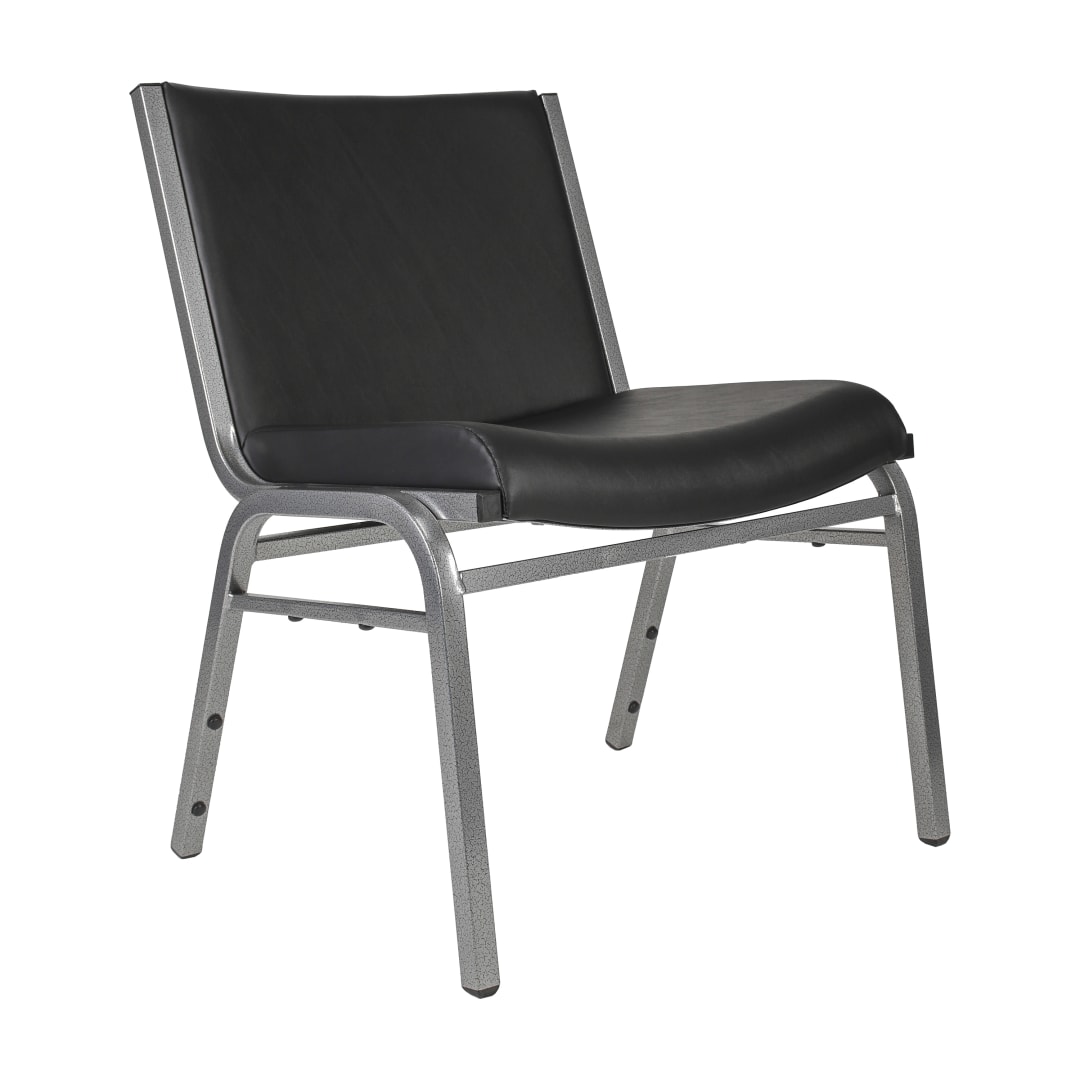 HERCULES Big &amp; Tall 1000 lb. Rated Black Vinyl Stack Chair