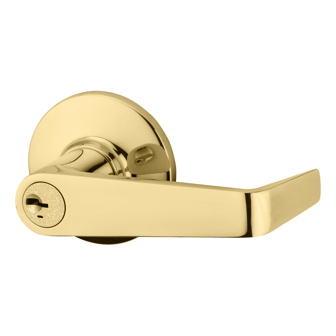 Kingston Keyed Entry Lever featuring SmartKey Security™ in Polished Brass