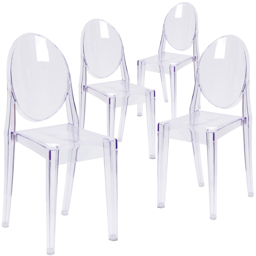 Murray 4 Pack Ghost Side Chair in Transparent Crystal
