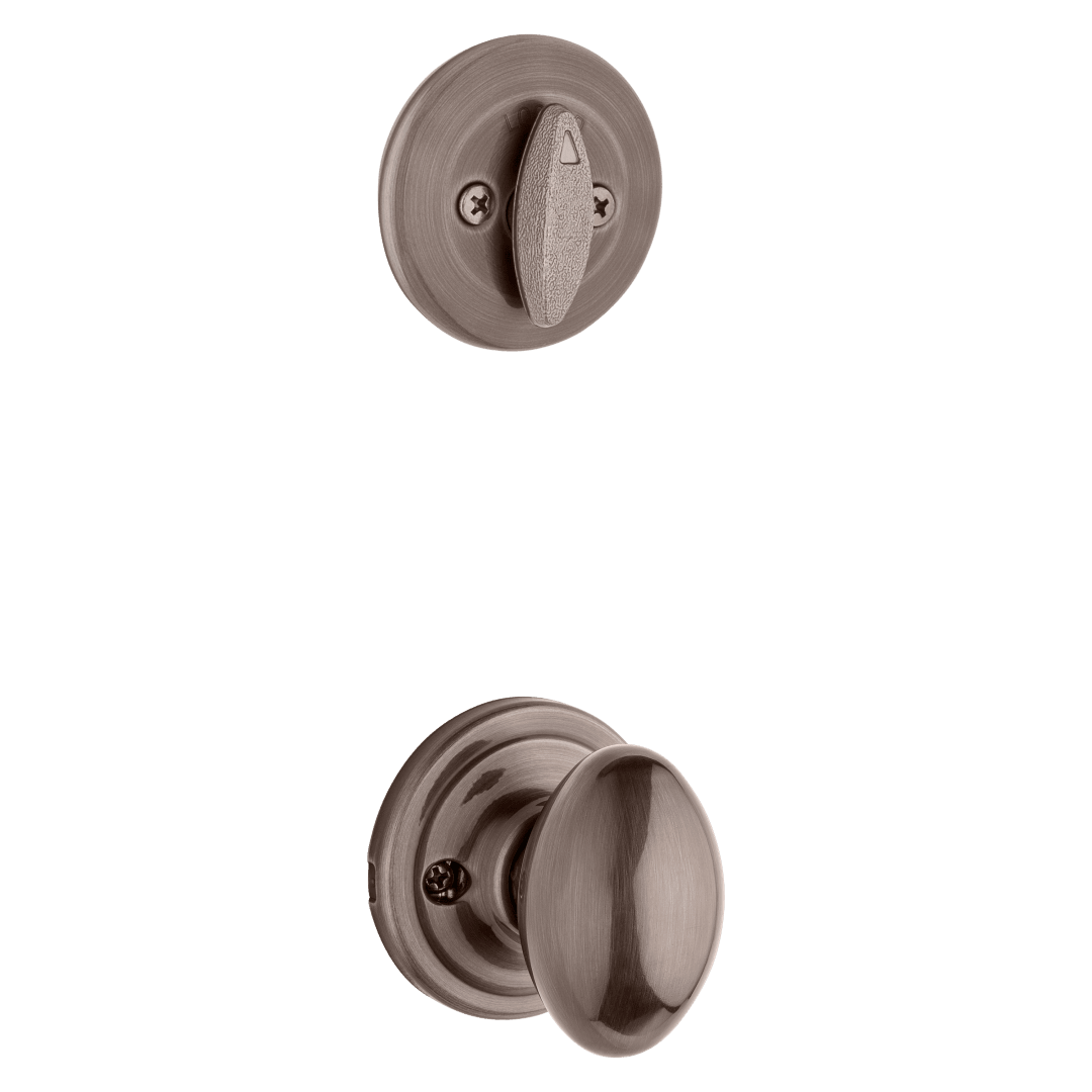 604 Single Cylinder Interior Pack w/Laurel Knob for Kwikset Series Handlesets in Antique Nickel