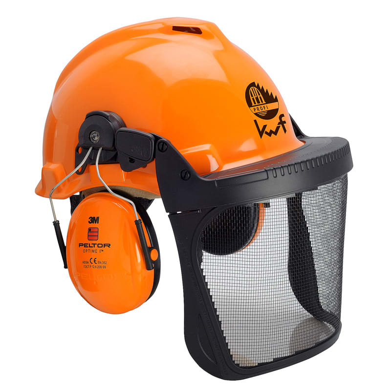 3M™ Forestry Combination, G3000 Orange Helmet, H31 Earmuffs, FH1 Holder, 5C Mesh Faceshield, KWF, G3000MOR31FH15C FPA