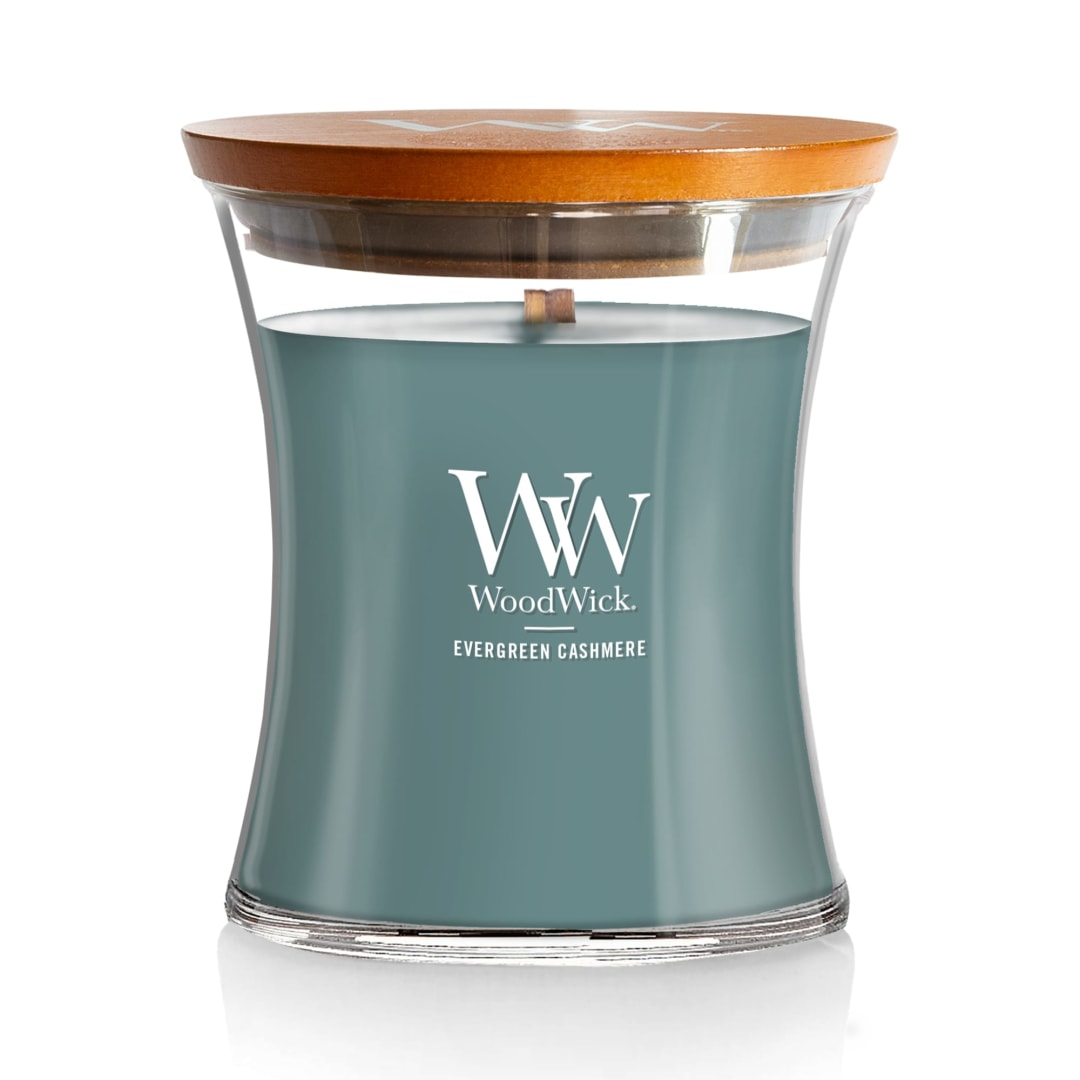 WoodWick® Evergreen Cashmere Medium Hourglass Candle