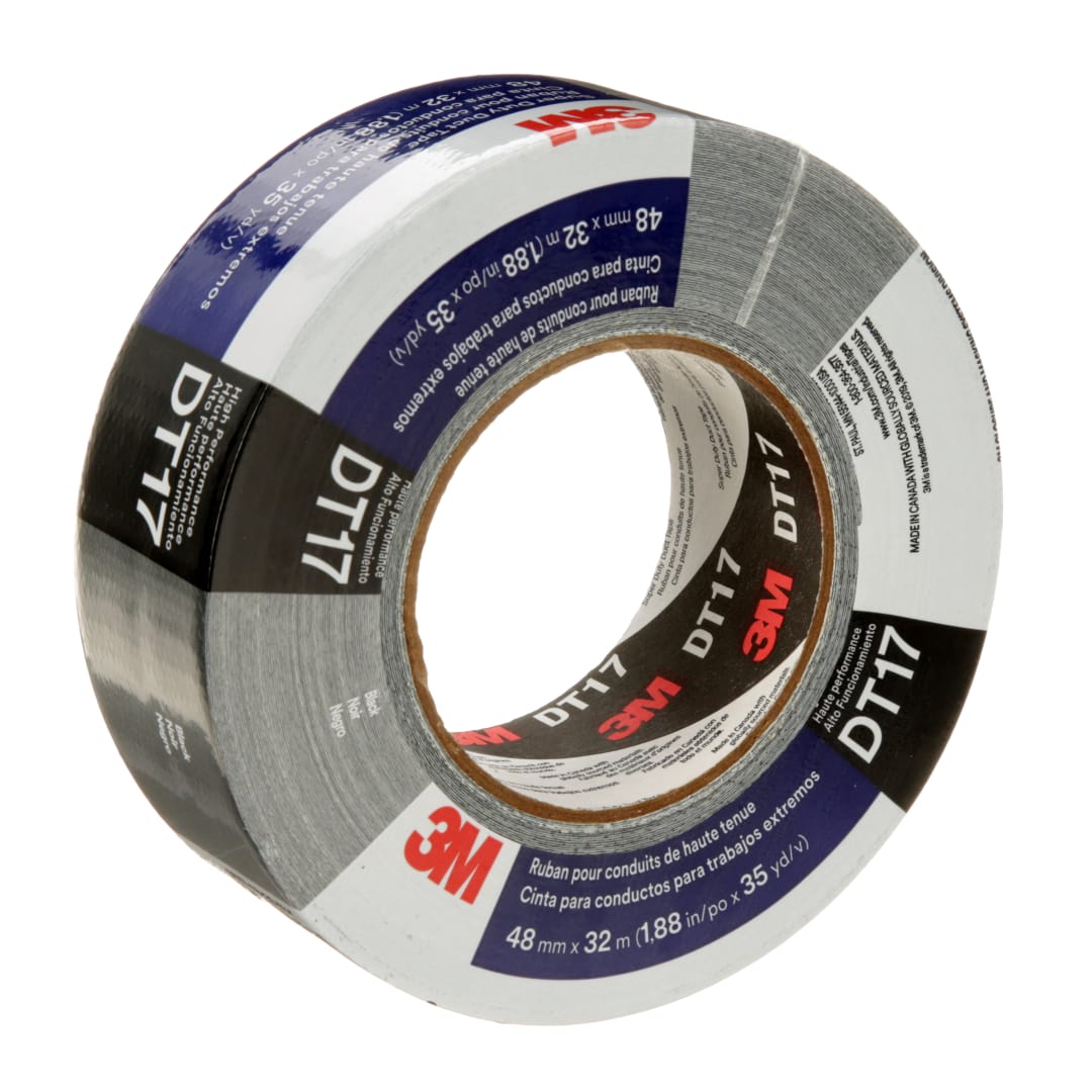 3M™ super odolná páska Duct Tape DT17, cierna , 48 mm x 54,8 m, hrúbka 0,43 mm, 24 rolí v kartóne, individuálne balená
