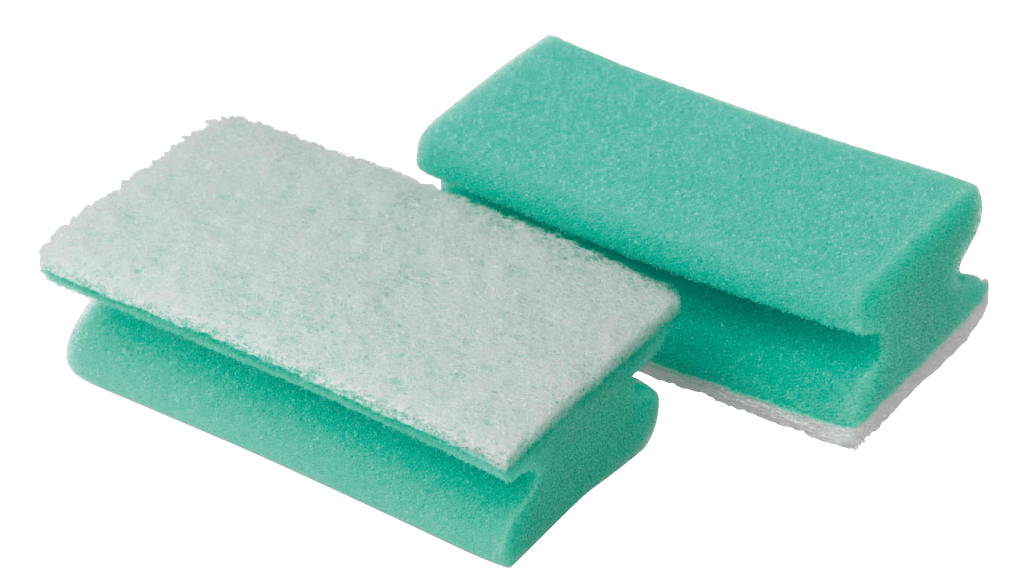 3M™ Scotch-Brite™ Schwamm 108, Grün/Weiß, 70 mm x 130 mm, 10 x 10 Stück / Karton