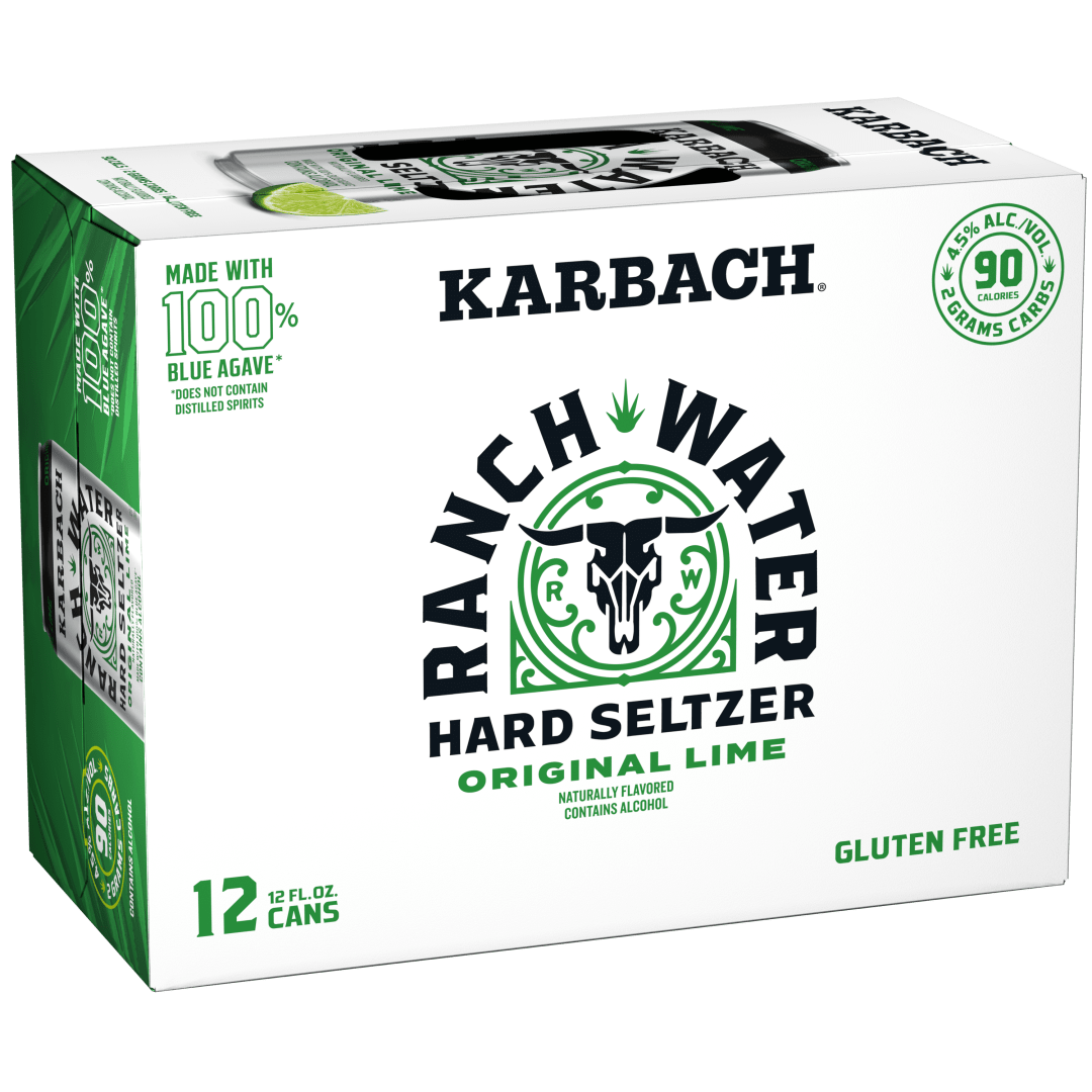Karbach Ranch Water Hard Seltzer Original Lime 12x12 oz Can Pack CARRIER - add alcohol and 24 point board