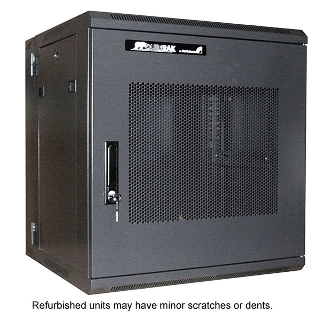 Refurbished 12U Hinged Rack Enclosure - Mesh Door - Black