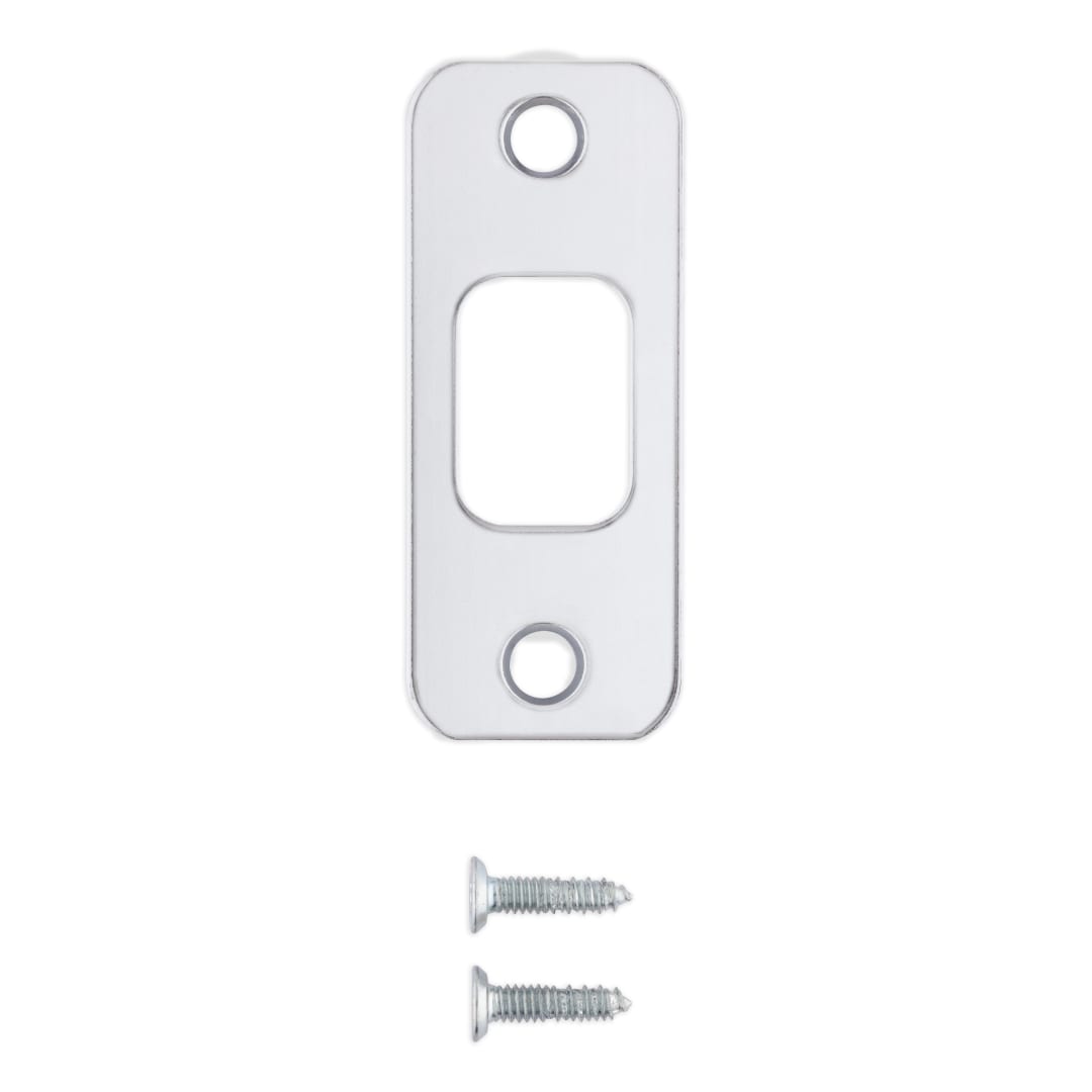 Deadbolt Round Corner Strike 1-1/8" x 2-3/4" for Polished Chrome or Satin Chrome Finish