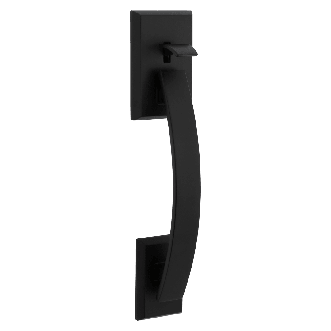 Tavaris Passage Handleset Exterior Grip Only, No Deadbolt or Interior in Matte Black