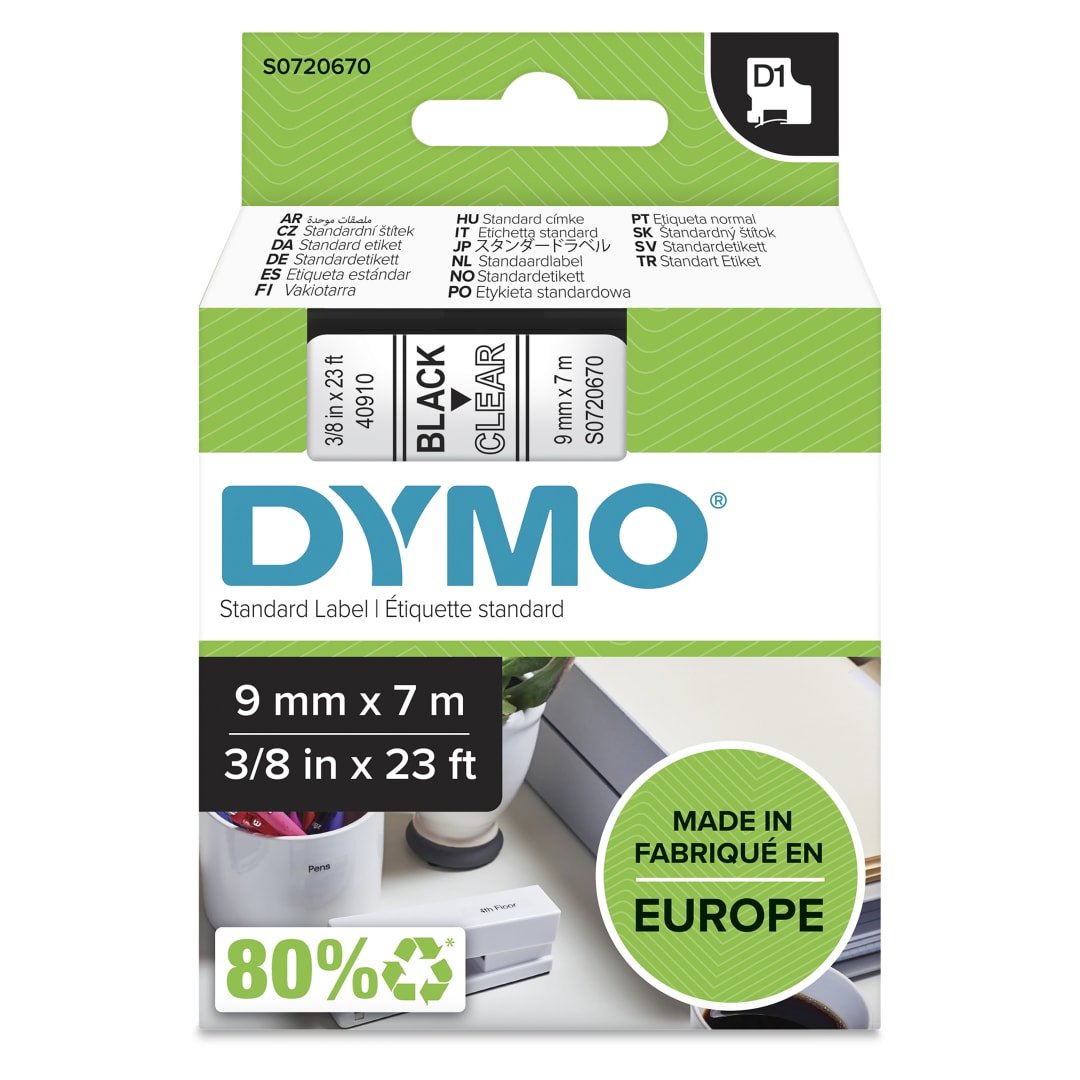 DY D1 9MMX7M 3/8"X23' BK/CLR GLOBAL