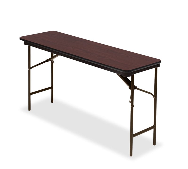 OfficeWorks™ Commercial Wood Laminate Folding Table, Mahogany - 18" x 60"