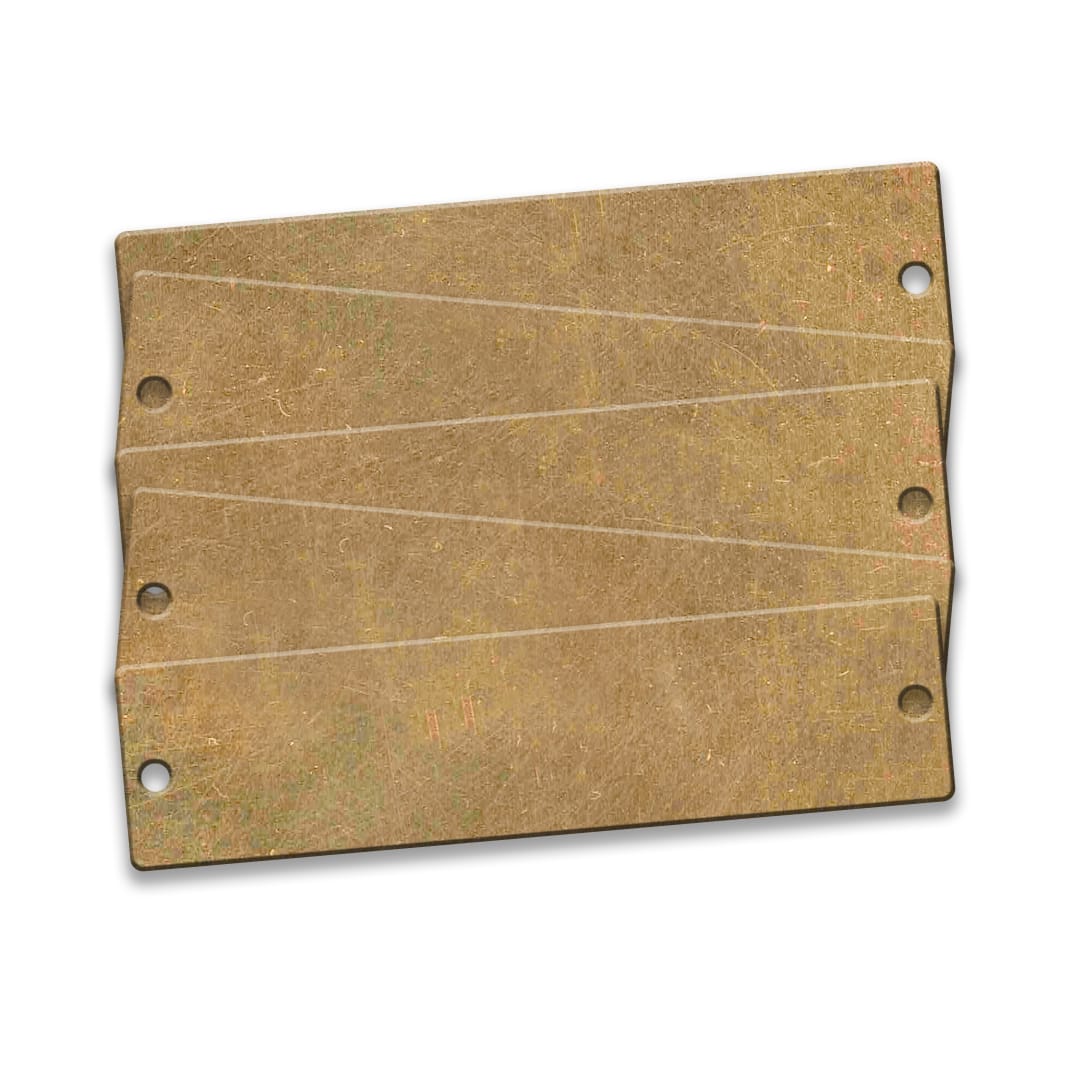 Tag-Rectangle with Rounded Corners 2" x  8" Brass 5 Pack