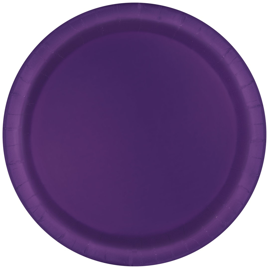 Deep Purple Solid Round 9" Dinner Plates, 16ct