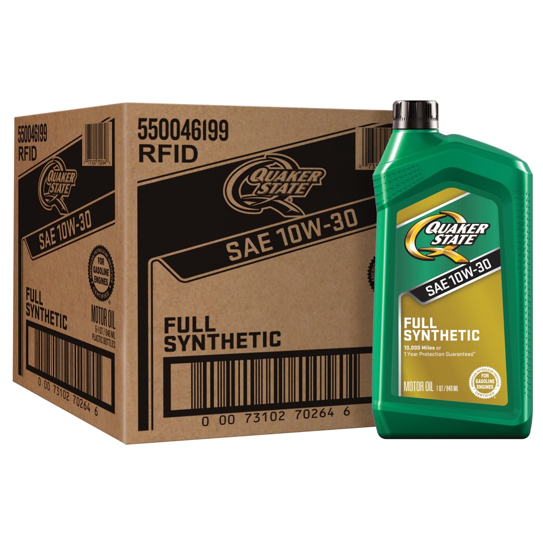 Quaker State Full Synthetic 10W-30 Motor Oil, 1 Quart (6 Pack)