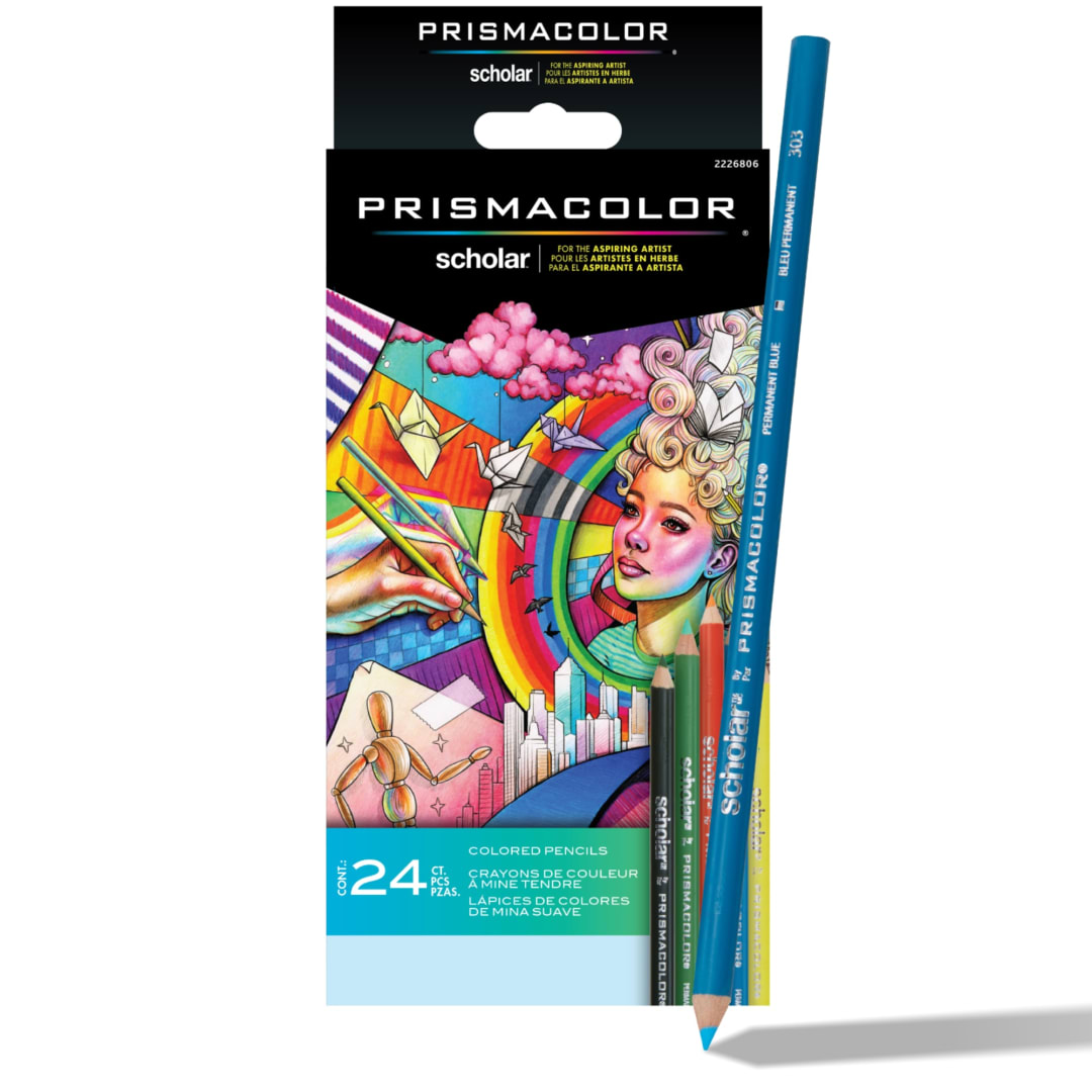 Prismacolor Scholar Colored Pencils, Art Supplies Perfect for Sketching, Drawing, Coloring, Assorted, 24 Count