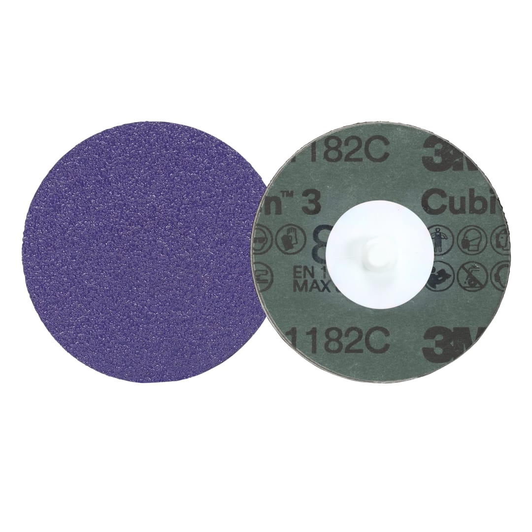 3M™ Cubitron™ 3 Roloc™ Fiber Disk 1182C, 80+, TR, Purple, 76 mm, 50/Carton, 200 ea/Case