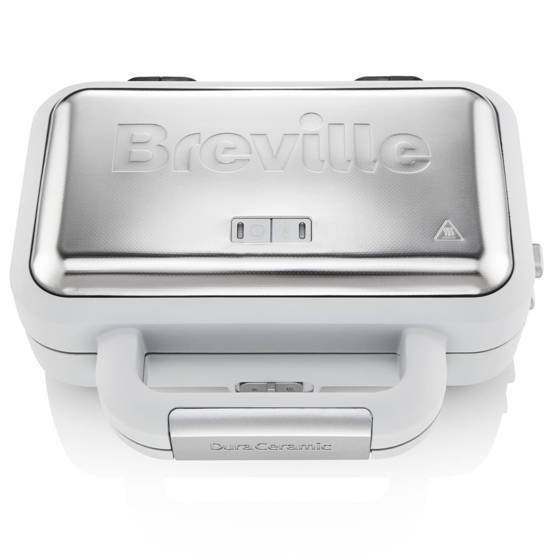 Breville Sandwichera DuraCeramic con platos hondos | sandwichera para 2 rebanadas con temperatura variableblanca [VST070X]