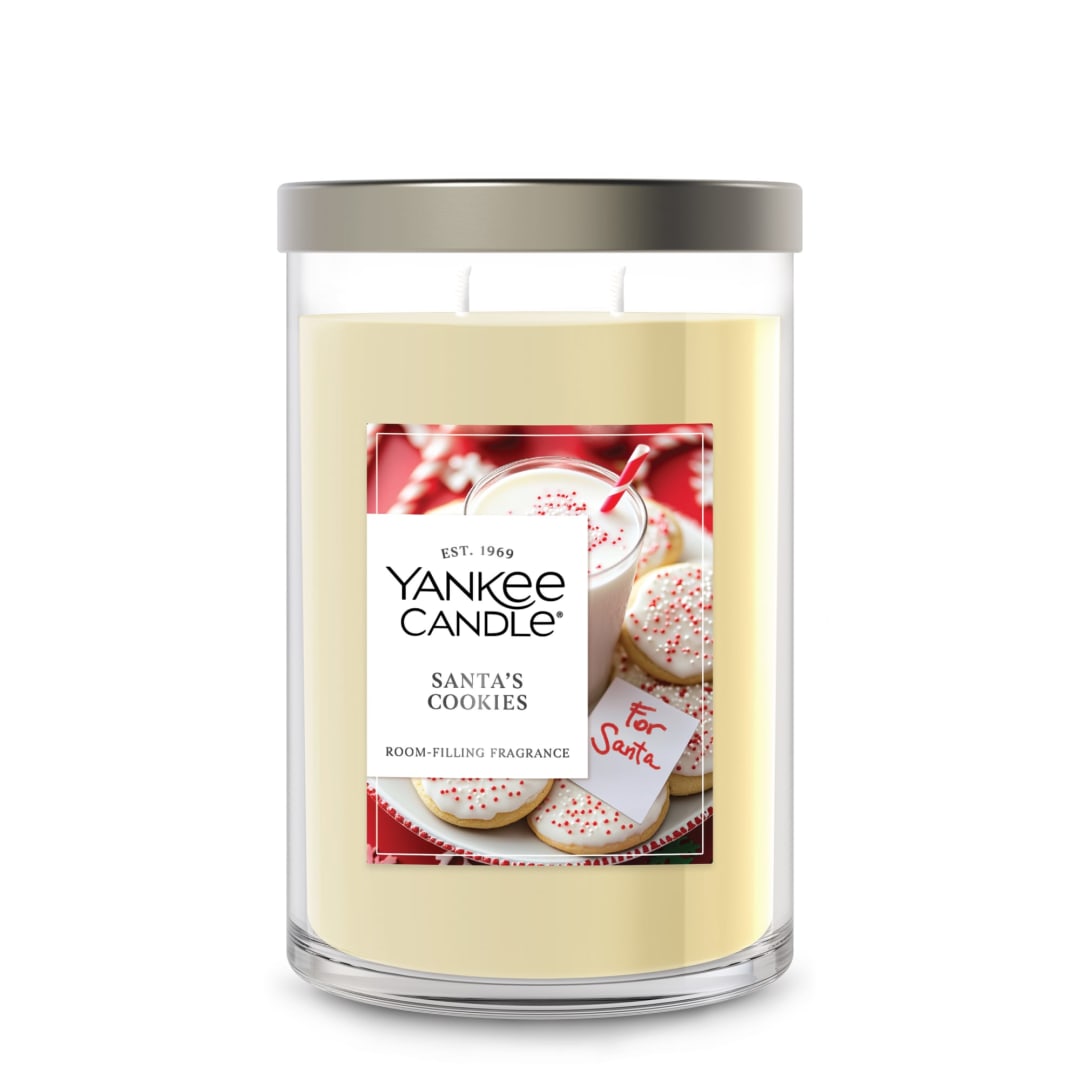 Yankee Candle Large Tumbler Scented Candle with up to 80 Hour Burn Time, Premium Plant Wax Blend for Consistent Burn, 20 oz Tumbler Candle with Room Filling Fragrance, Santa's Cookies