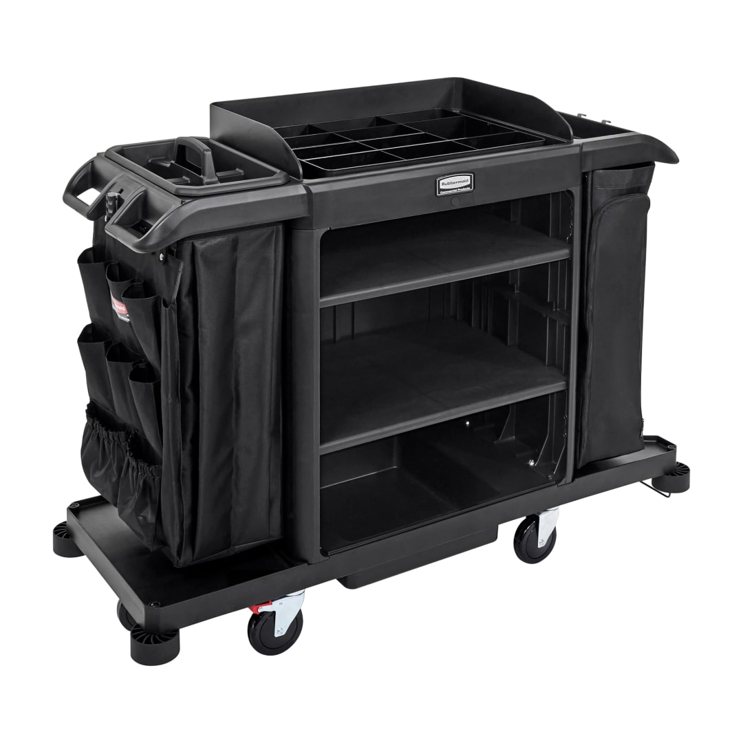 Full Size Housekeeping Cart with Accessory Bundle