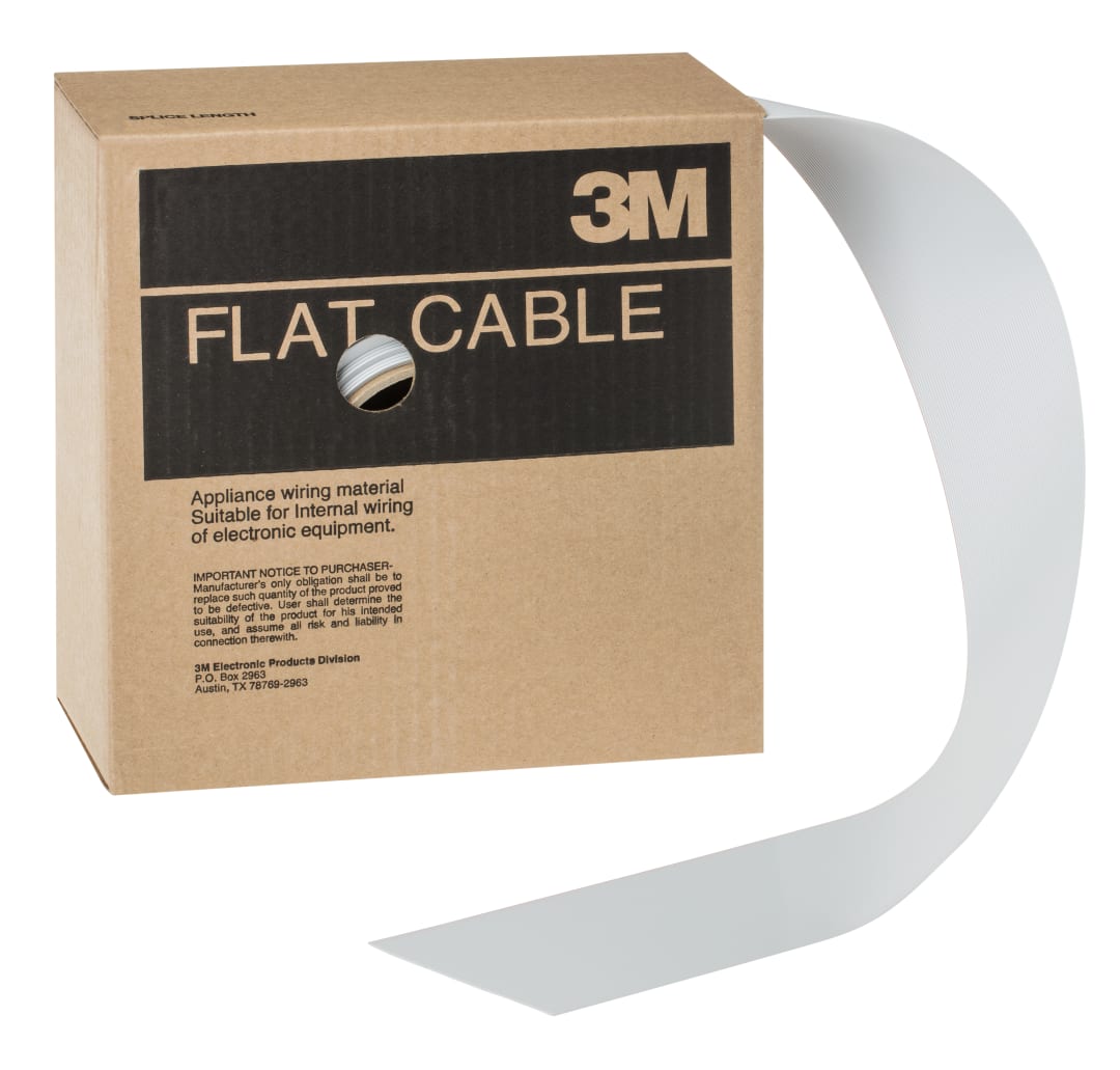 3M™ 3801/64, Flachbandkabel, 64-polig, 3801 Serie, Litzenleiter, 1,27 mm, Grau, 30,5 m/Rolle