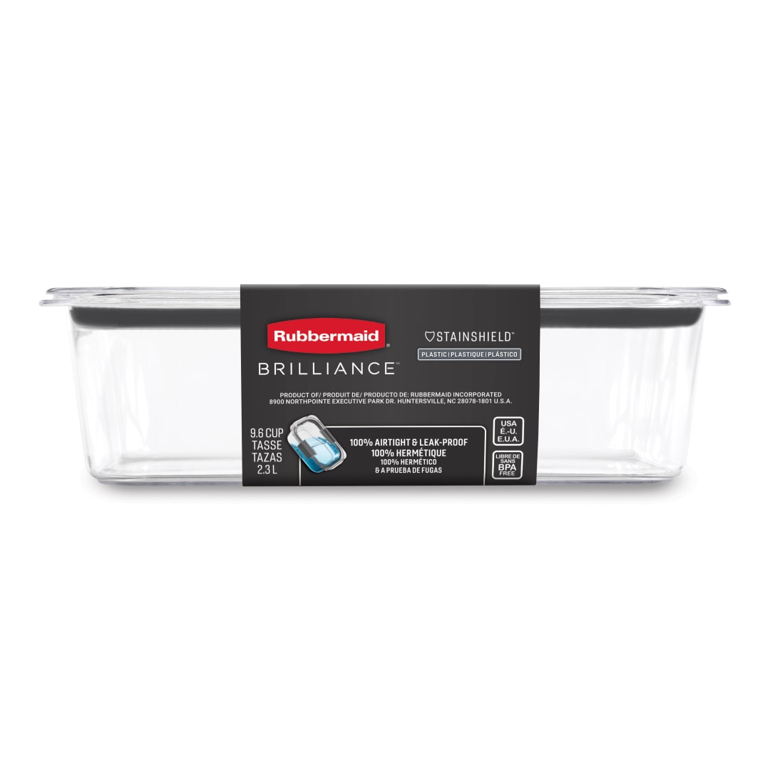 Rubbermaid Brilliance 9.6 Cup Rectangle Food Storage Container