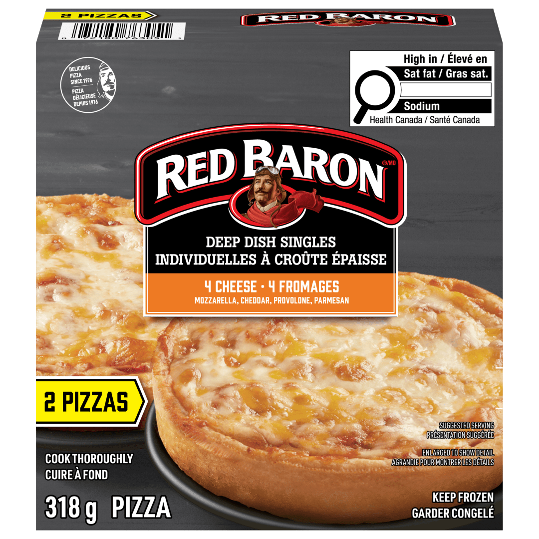 Red Baron Deep Dish Singles Four Cheese Frozen Pizza