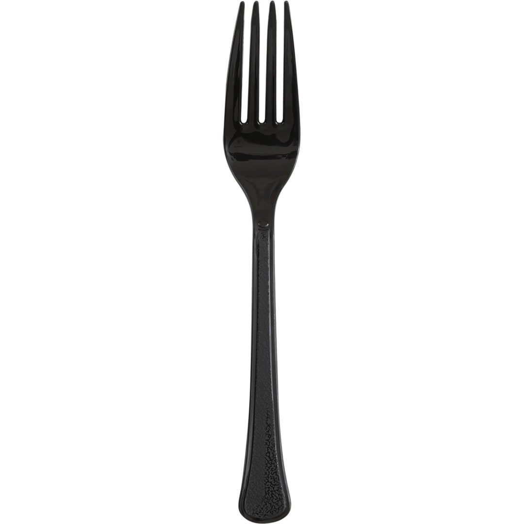 Midnight Black Solid Premium Plastic Forks, 20ct