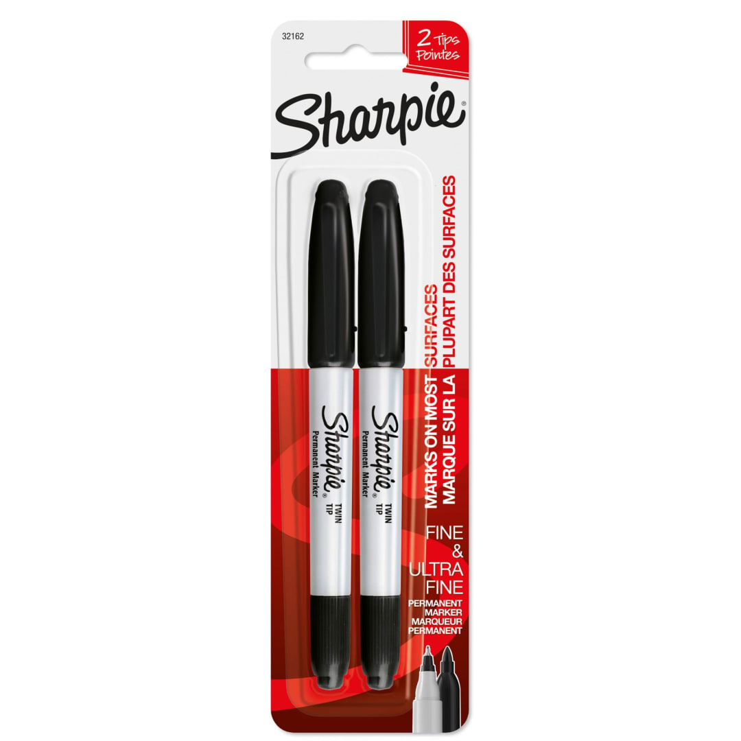 SHARPIE TWIN BLK 2 CARD REPACK