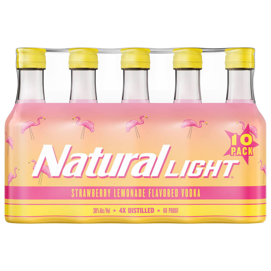 Natural Light Vodka Strawberry Lemonade 50ml 10 Pack Bottles