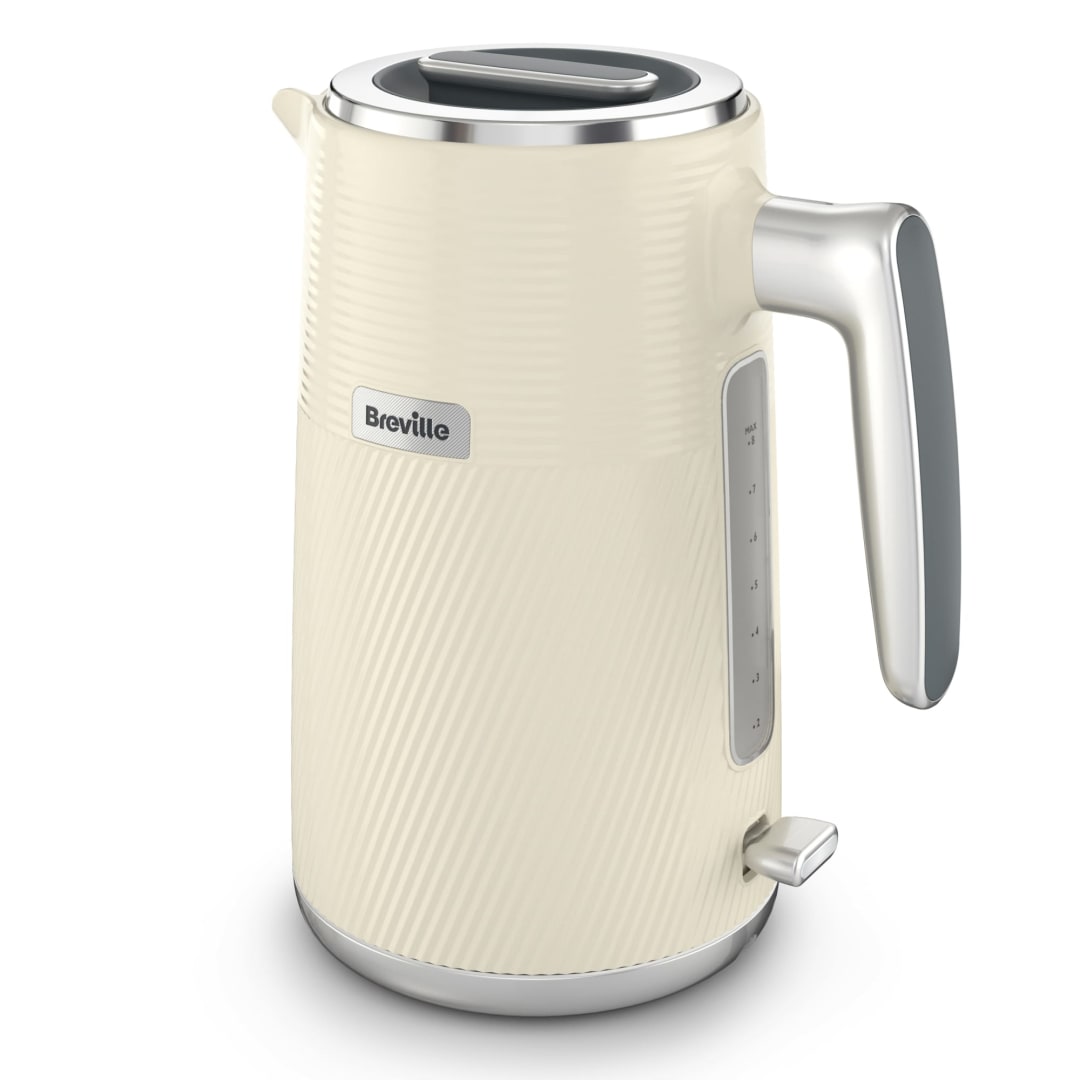 VANILLA CREAM AND SILVER 1.7L KETTLE UK