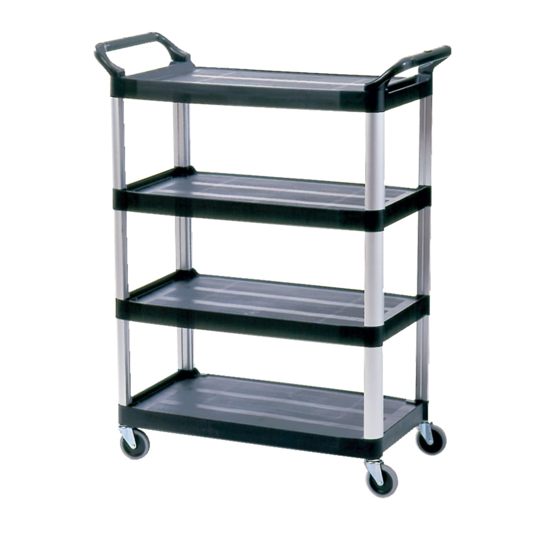 4 Shelf Service Cart, Black