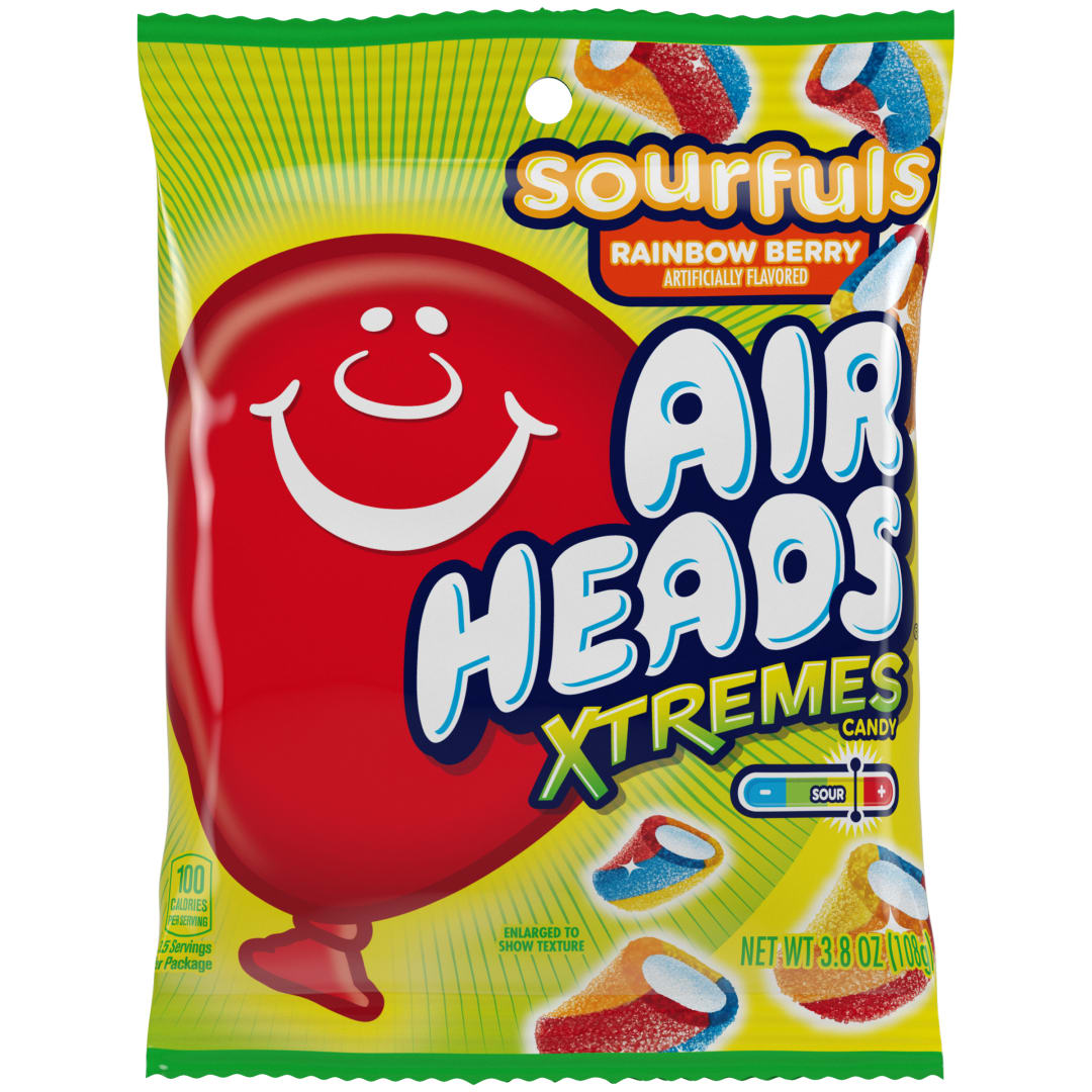 Airheads Xtremes Sourfuls Rainbow Berry 3.8 oz Peg Bag