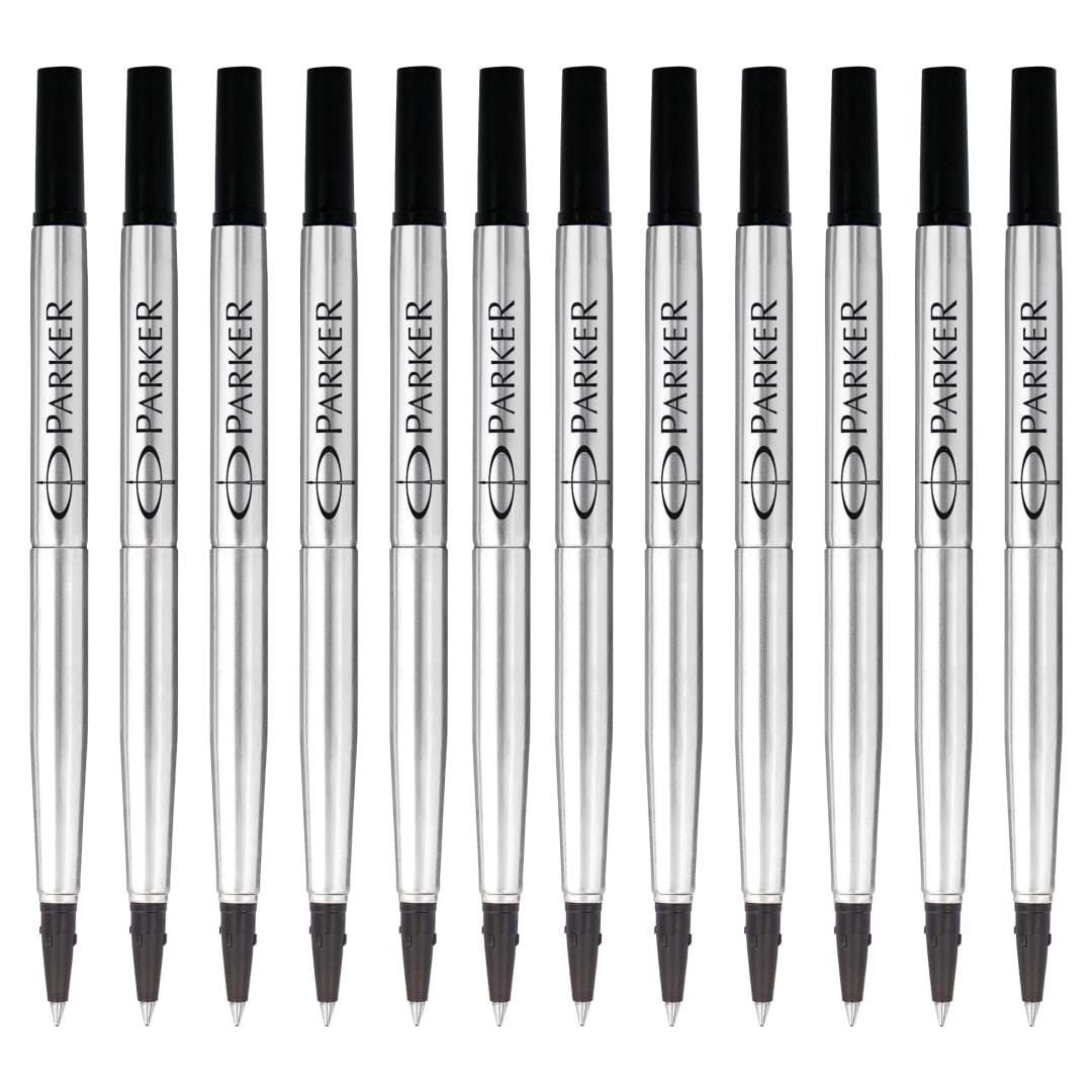Parker RollerBall® Pen Ink Refills | Fine | Black QUINK Ink | 12 Count
