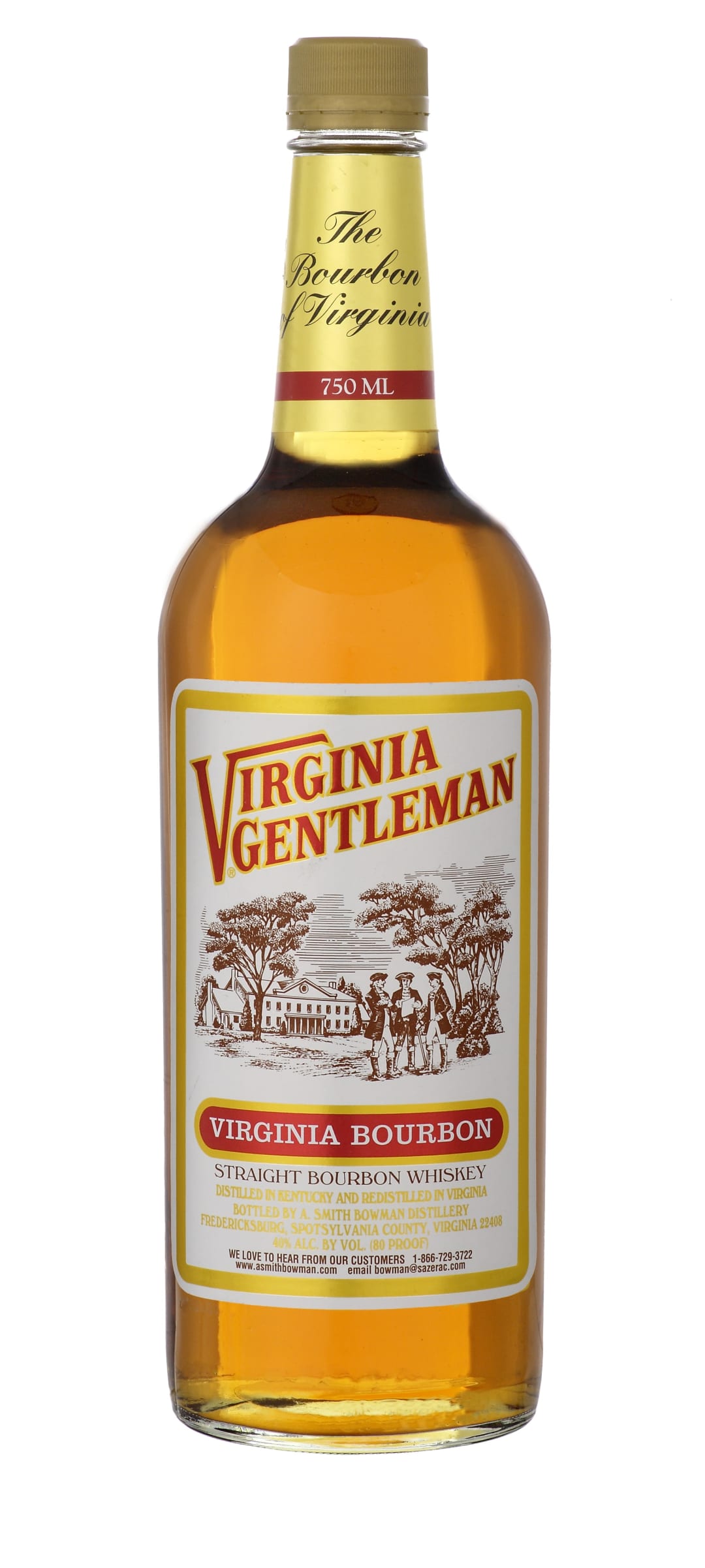 Virginia Gentlemen Straight Bourbon Whiskey 750ml 80 Proof