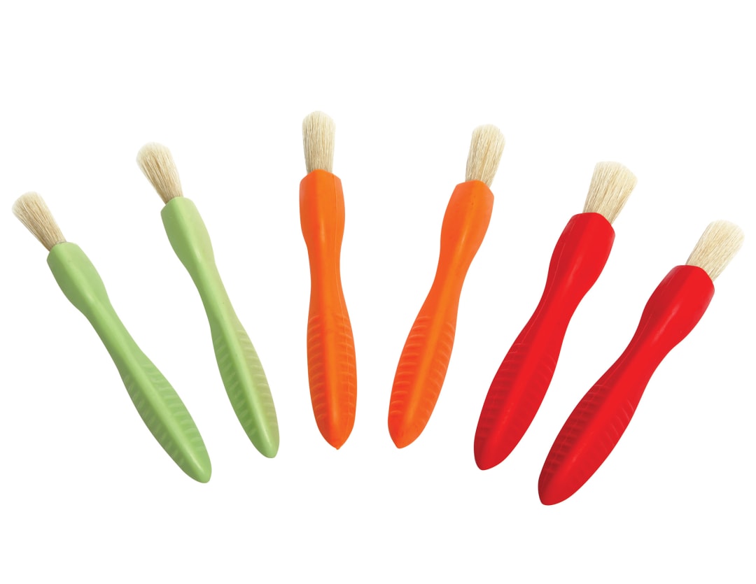 Triangle Grip Paint Brushes - 3 Sizes - Set of 6