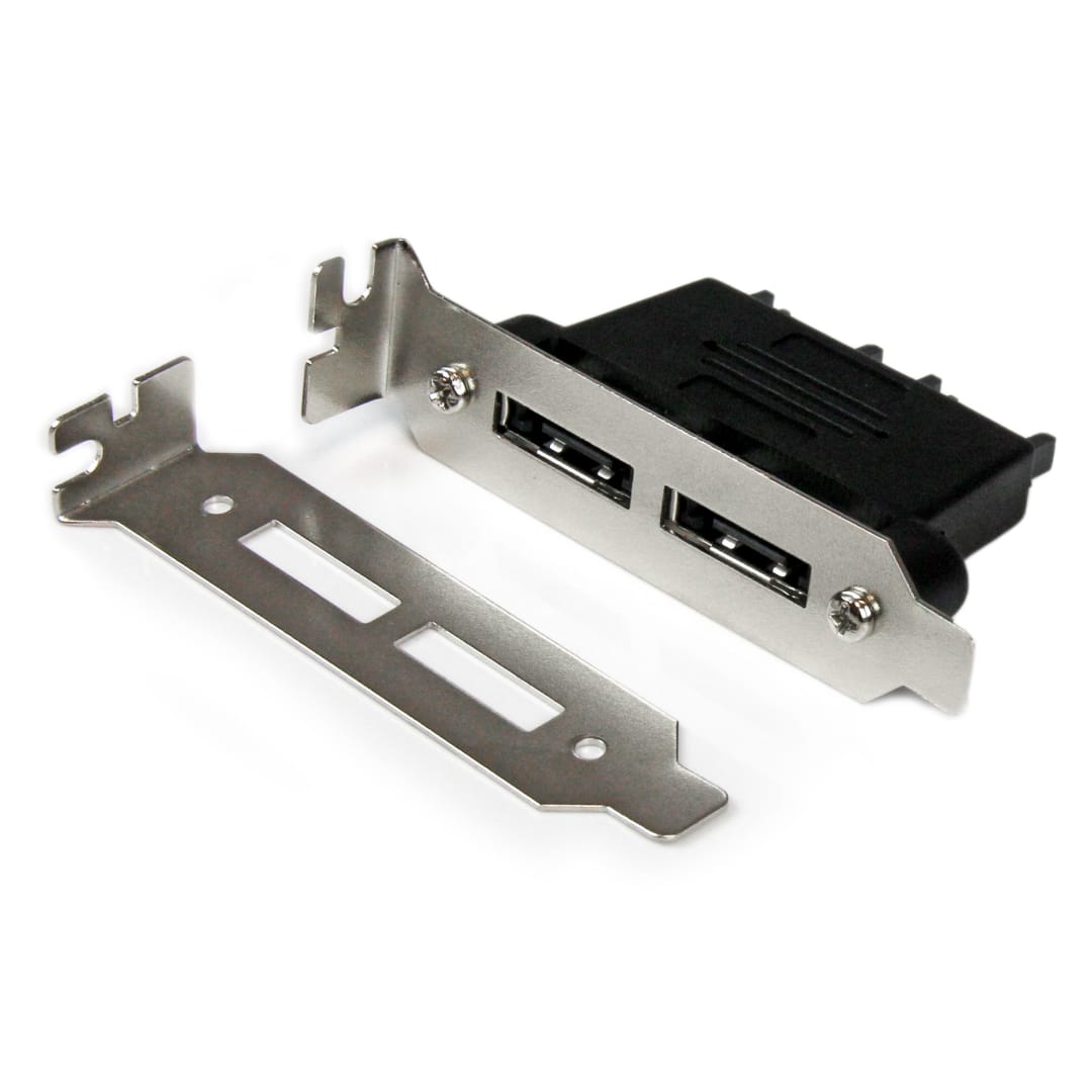 SATA to eSATA Slot Plate Adapter 2 Port LP