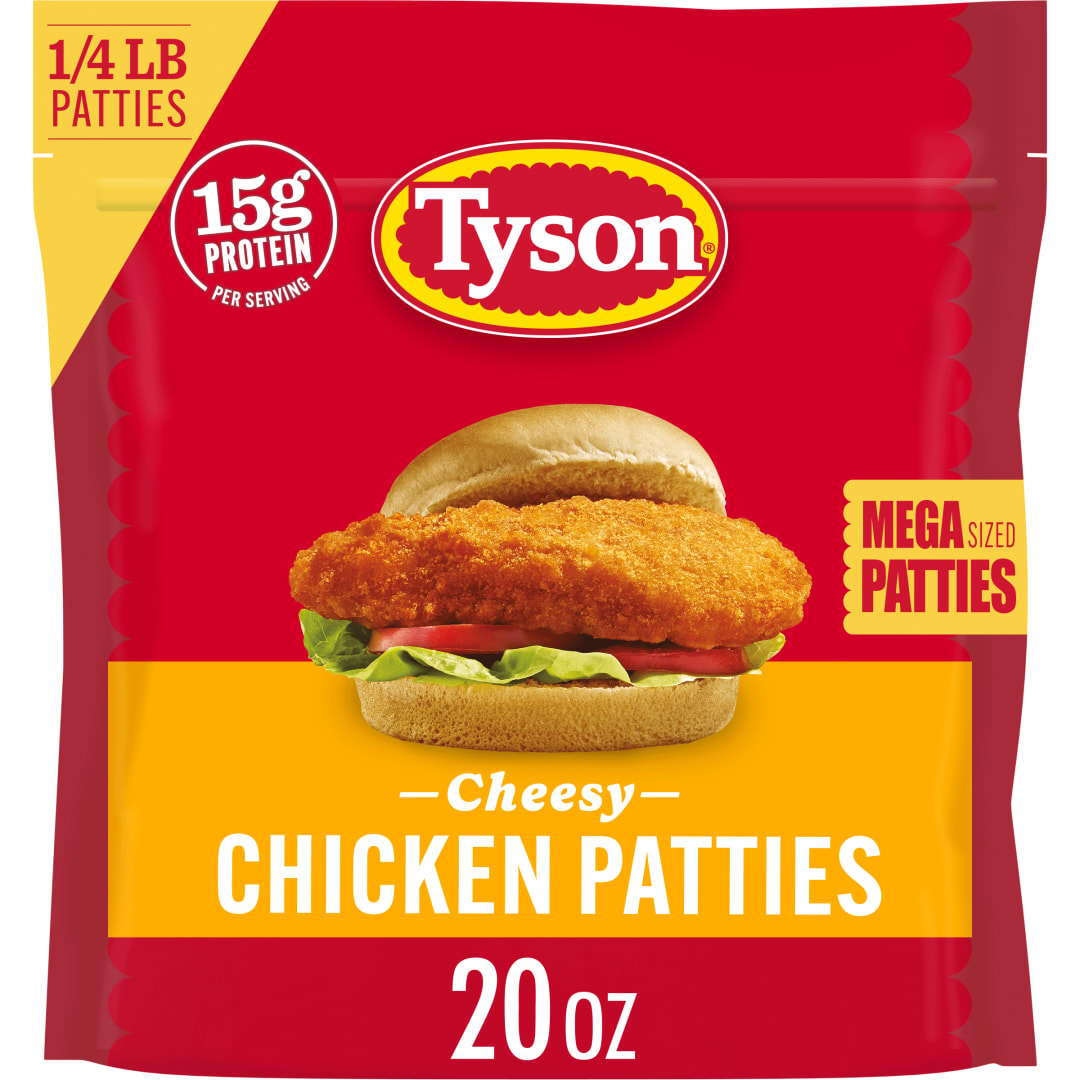 Tyson Frozen Cheesy Mega Chicken Patties, 20 oz