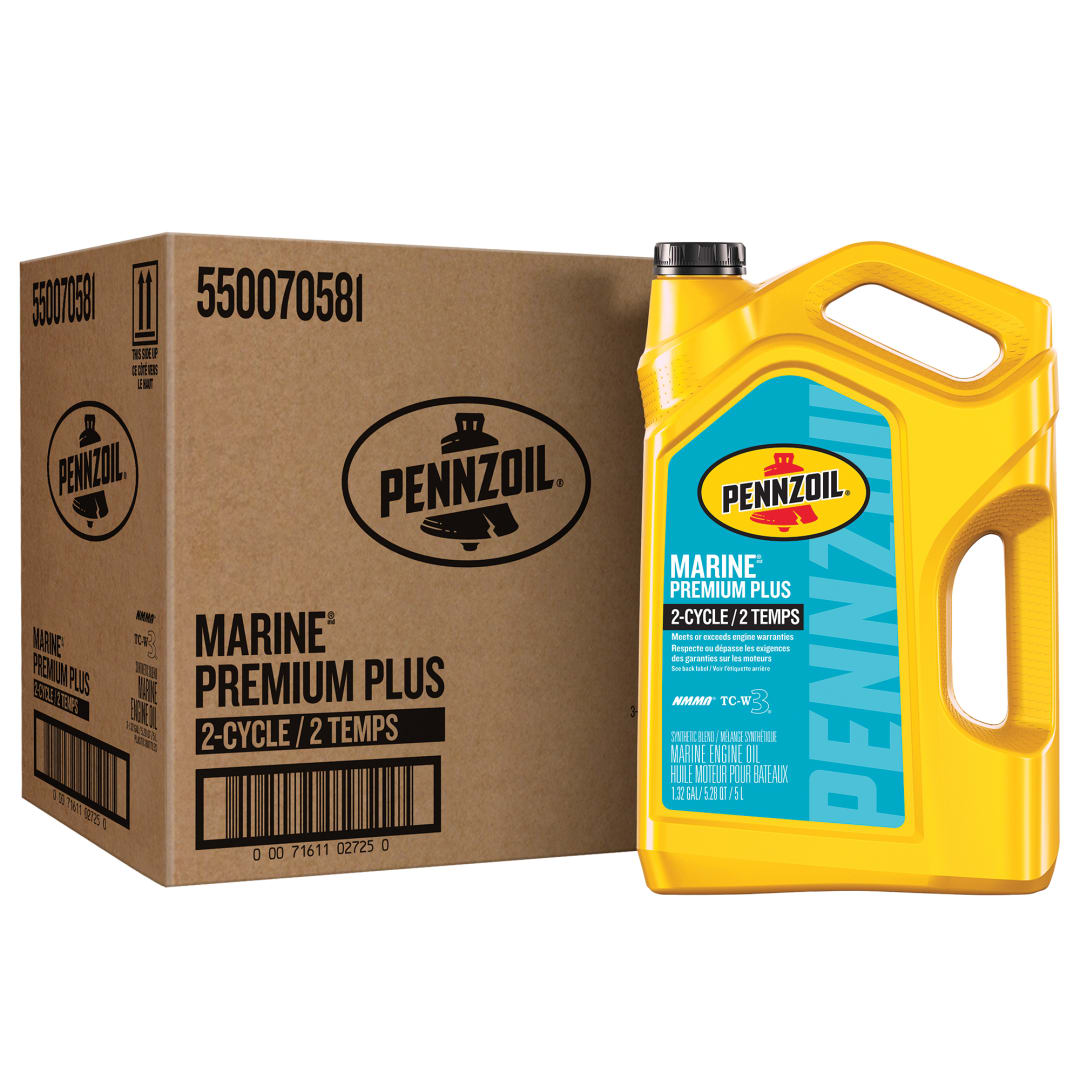 Pennzoil Marine Premium Plus Outboard 2-Stroke Motor Oil, 5 Litre (3 Pack)