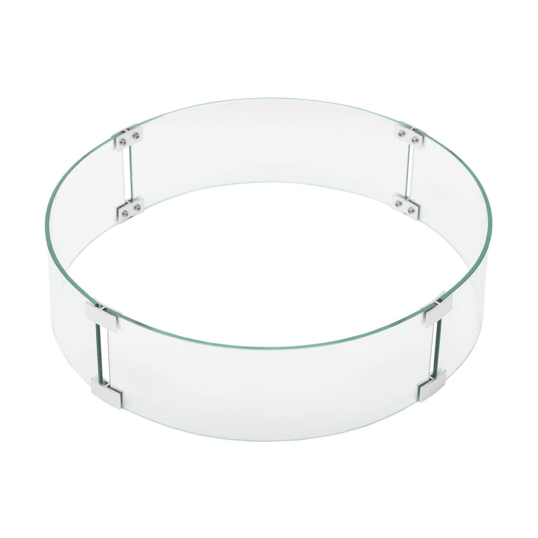 Round 25.7-in Tempered Glass Fire Table Windshield Flame Blocker