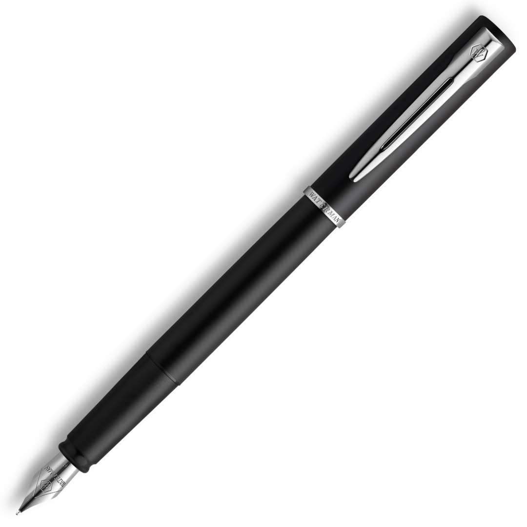 Waterman Allure Allure pluma estilográfica | lacado negro | plumín mediano | tinta azul | estuche de regalo