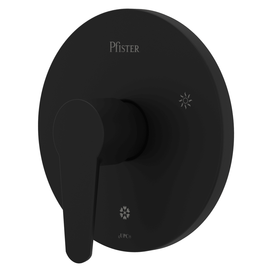 Pfirst Modern Valve, Trim Only in Matte Black